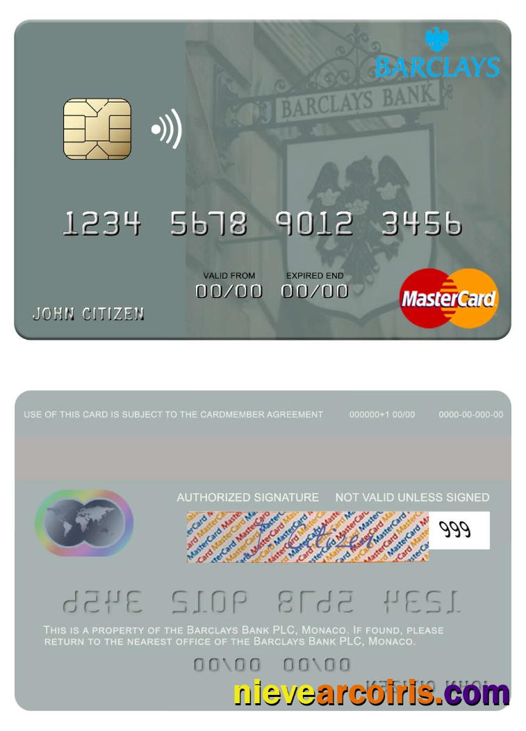 Monaco Barclays Bank PLC mastercard